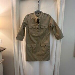 The Kooples ‘Twilly View’ Khaki Tan Safari Mini Dress- Medium check description